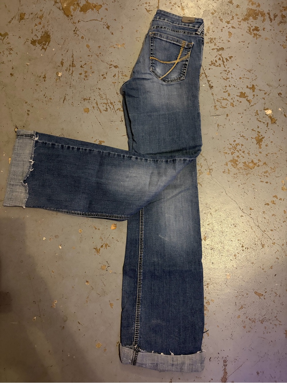 Ariat Women's Dark Blue Cropped Frayed-Hem Jeans - Picture 4 of 4